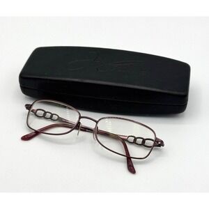 Joan Collins 9773 Plum Metal Eyeglass Frames ONLY 53-17-135 with Case Y2K